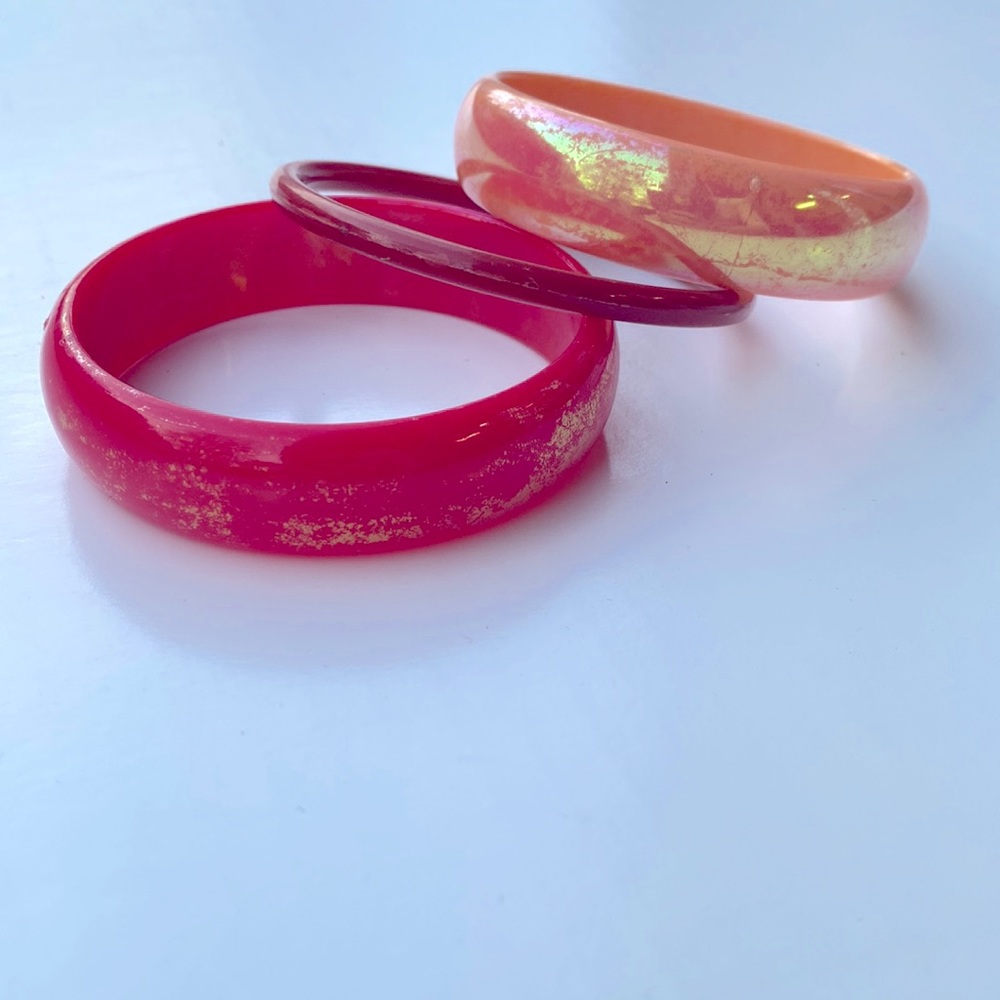 Bangle Bracelets- Plastic, Set of 3